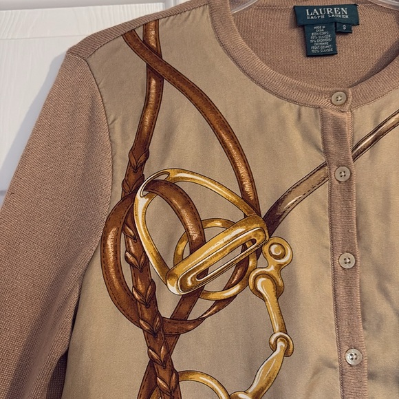 🐴Ralph Lauren Tan and Gold Cardigan🐴 - Picture 7 of 9